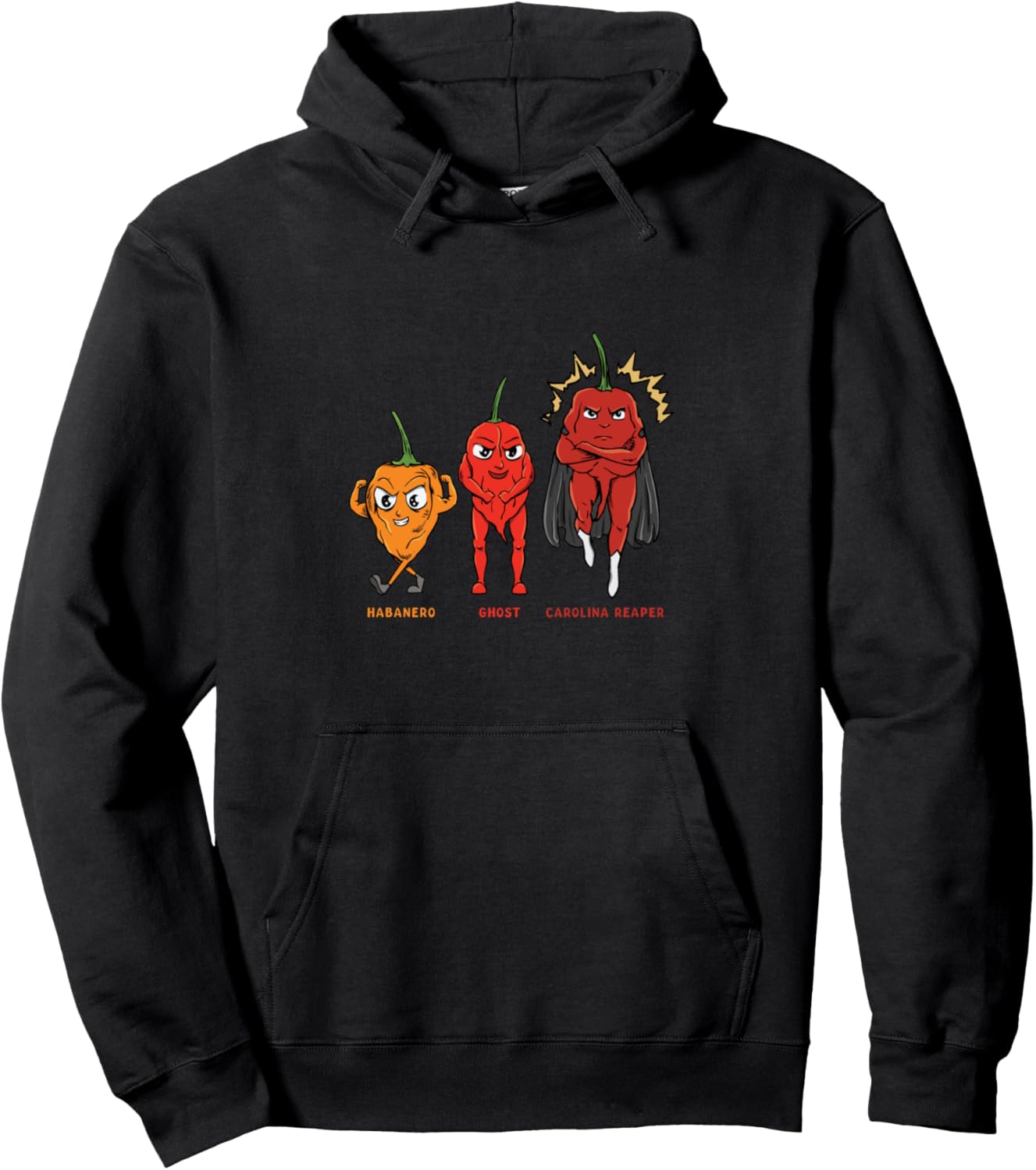 

Худи с дизайном «Хабанеро Чили Призрак Чили Каролина Рипер» Scoville Scale Chili Design, черный