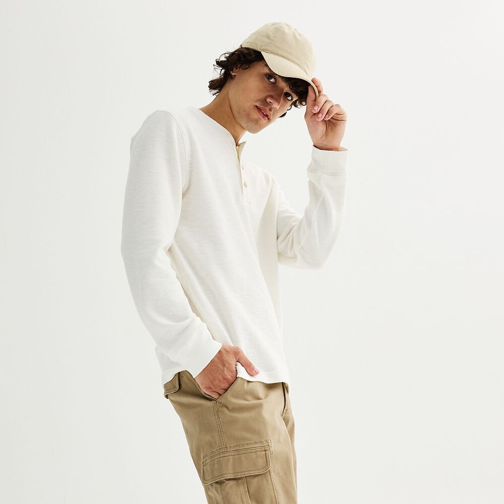 

Мужская футболка Sonoma Goods For Life Henley, цвет Ivory