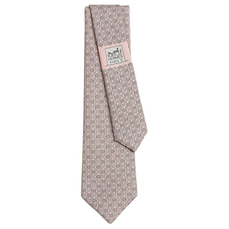 

HERMES Silk, Mulberry Silk Ties Men's Light Rose