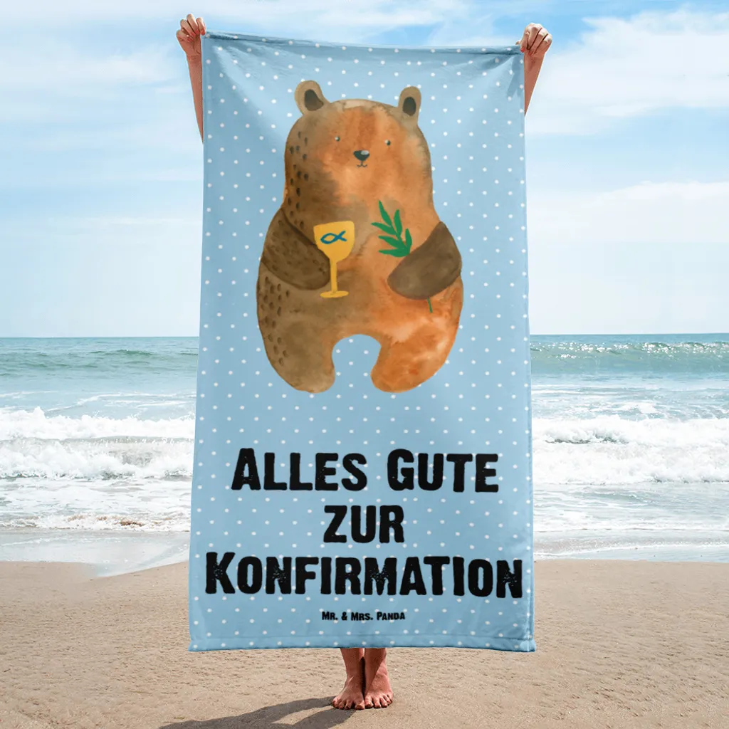 

Пляжное полотенце Mr. & Mrs. Panda, синий