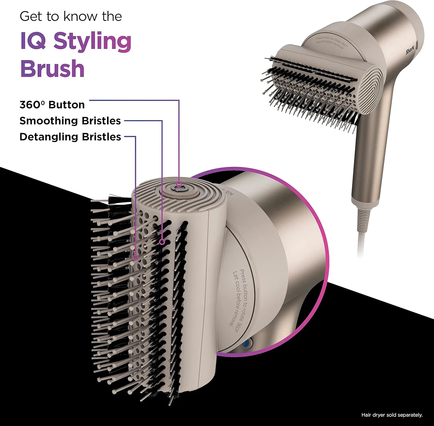 Вращающаяся щетка для укладки волос «IQ Styling Brush» от Shark Shark — фото 4