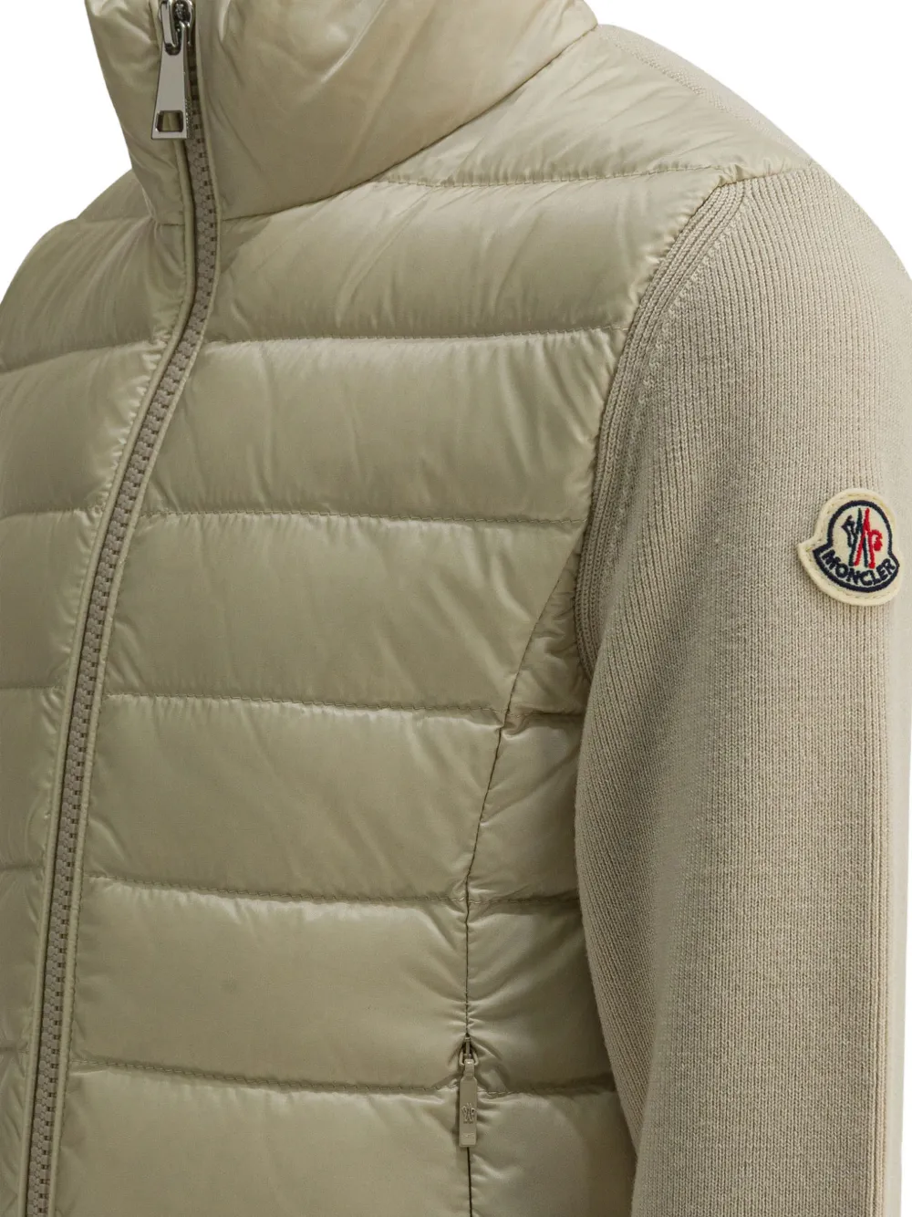 Стеганная куртка на молнии Moncler Enfant, бежевый — фото 3