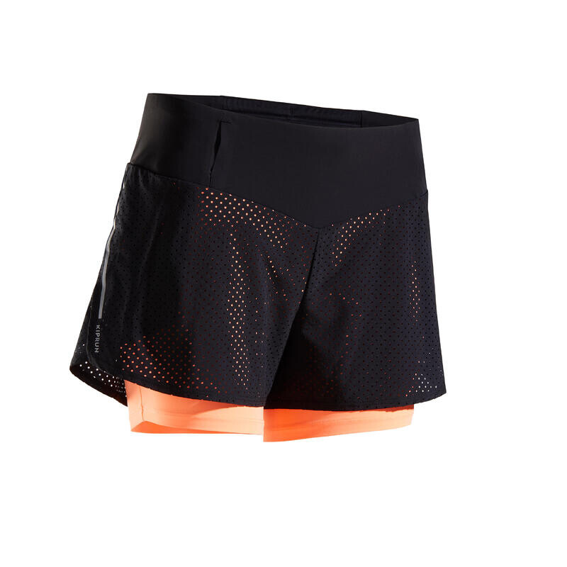 

Шорты Kiprun, цвет rauchschwarz/fluoreszierendes korallenorange