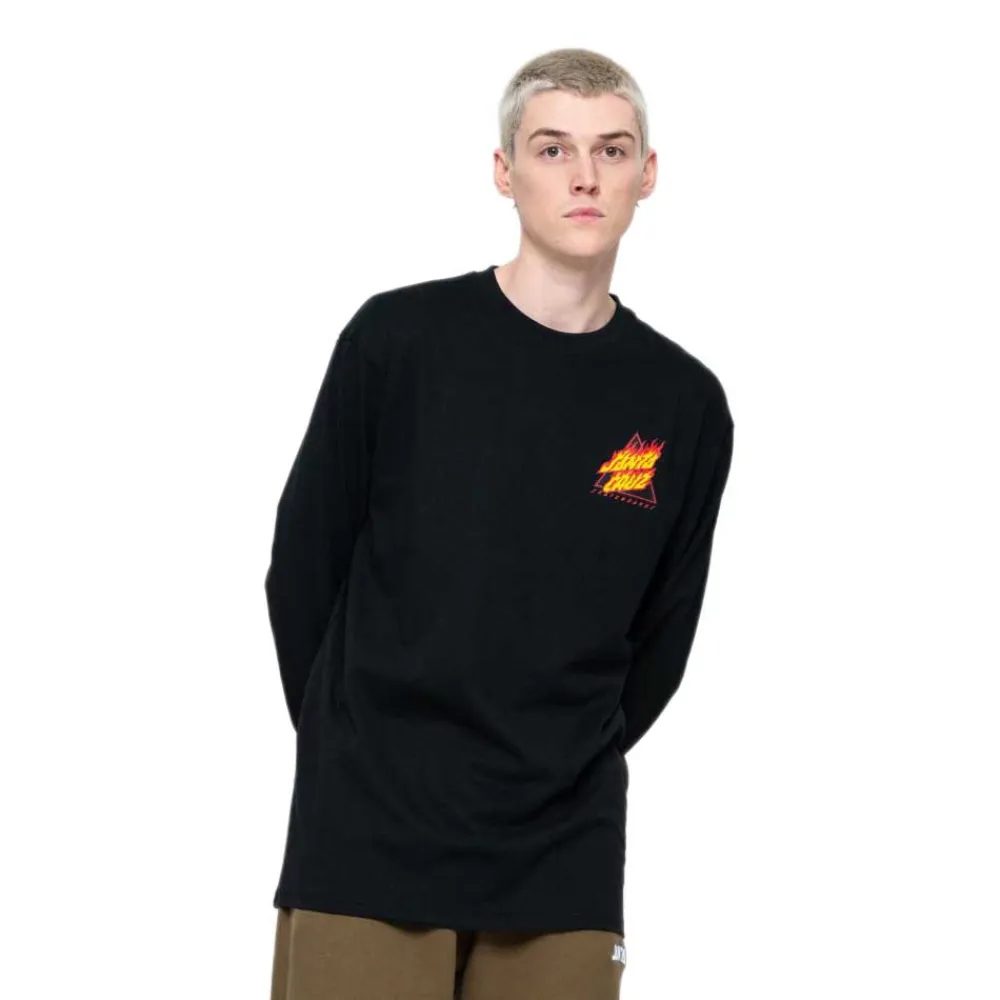 

Футболка с длинным рукавом Santa Cruz Flamed not a dot, черный