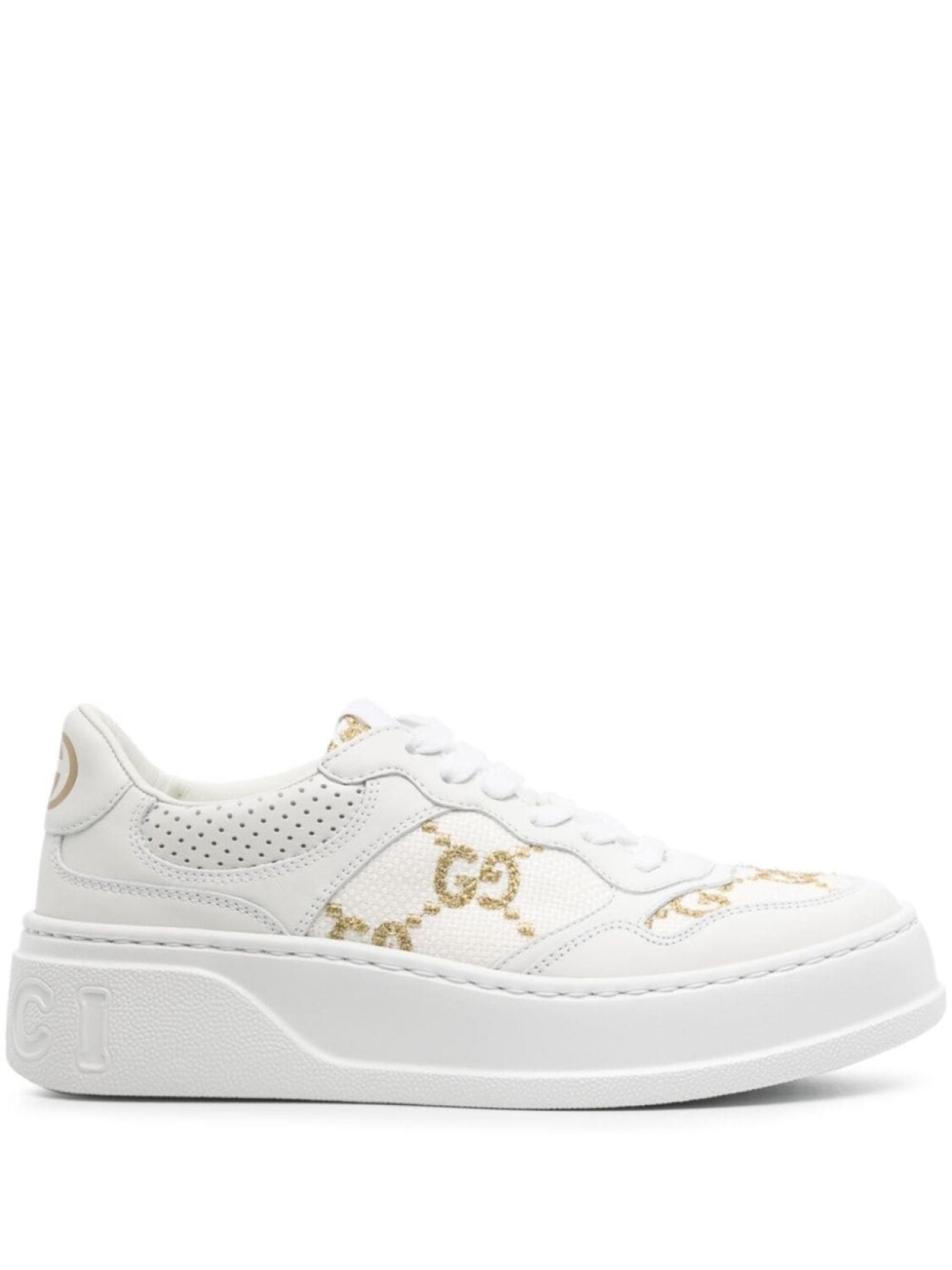 

Кроссовки Gucci With Logo GG, белый/золотой