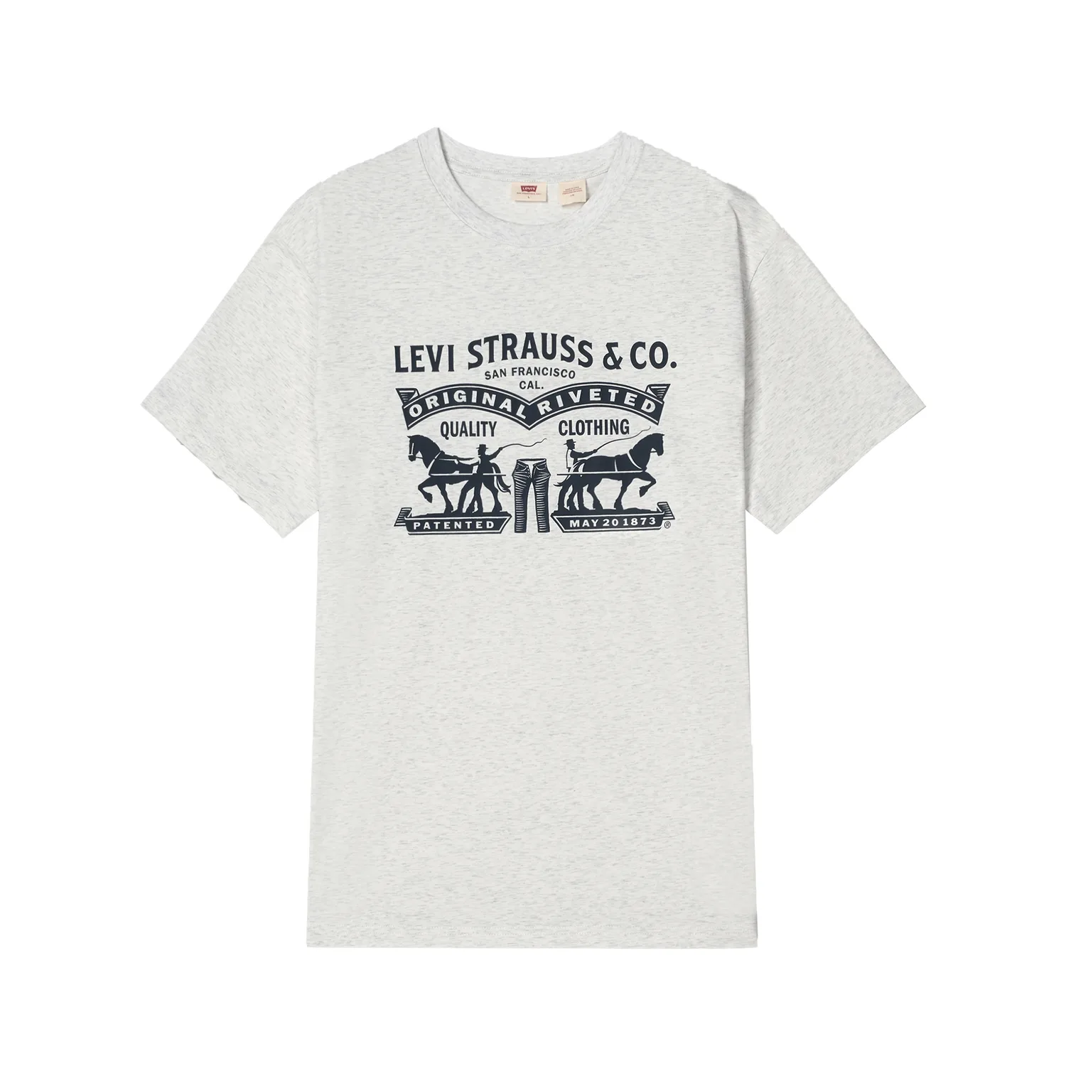Levis Футболка Unisex Heather Gray Crew Neck тонкая прямая посадка