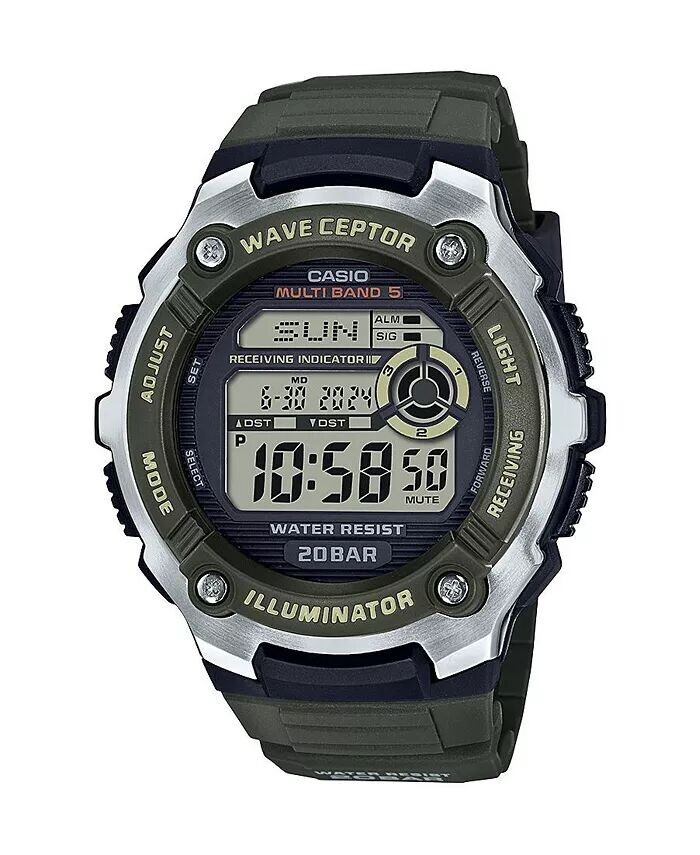 

Мужские цифровые часы из смолы зеленого цвета, 47,7 мм, WV200R-3A Casio