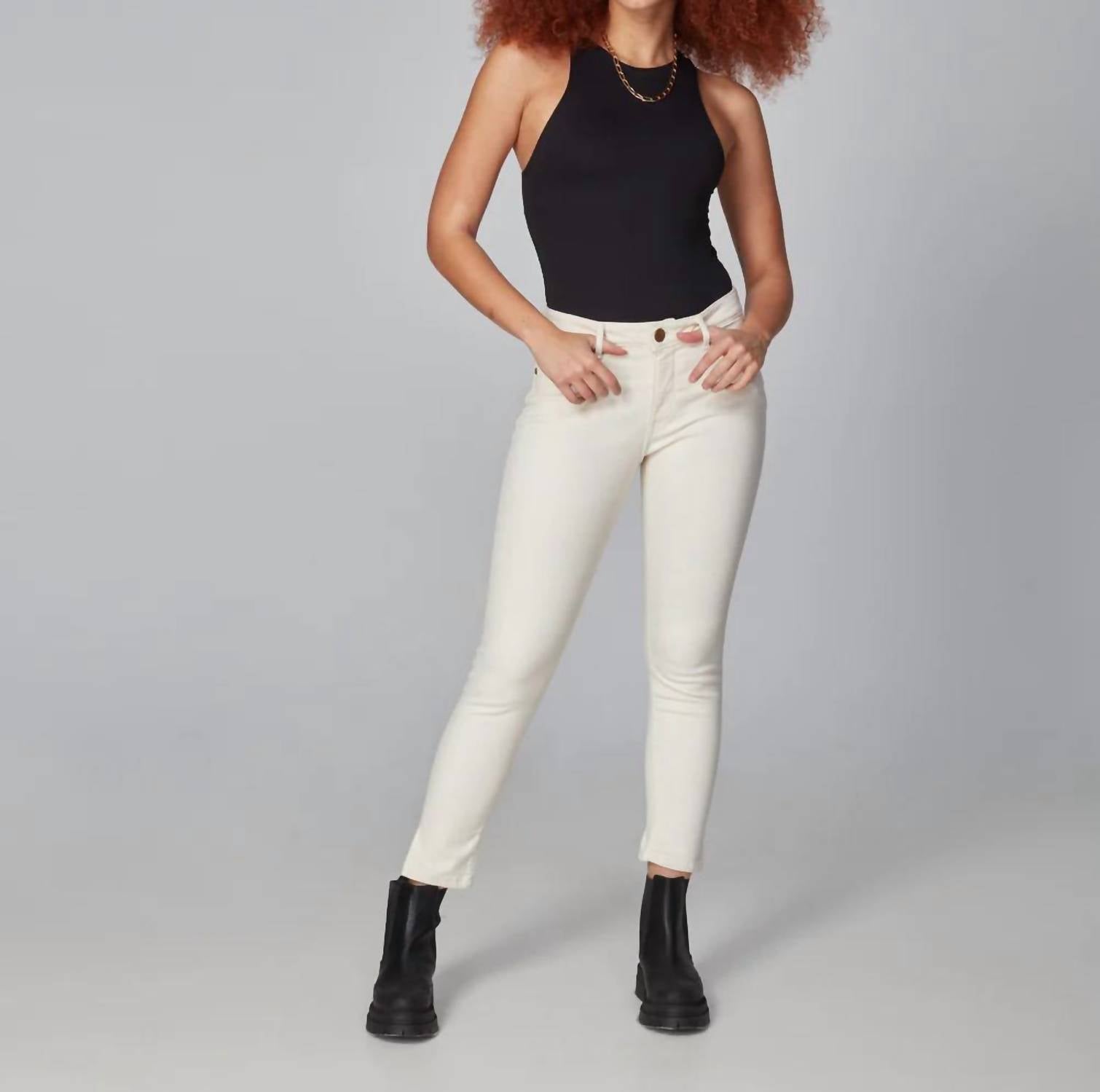 

Узкие джинсы с высокой талией цвета слоновой кости Lola Jeans