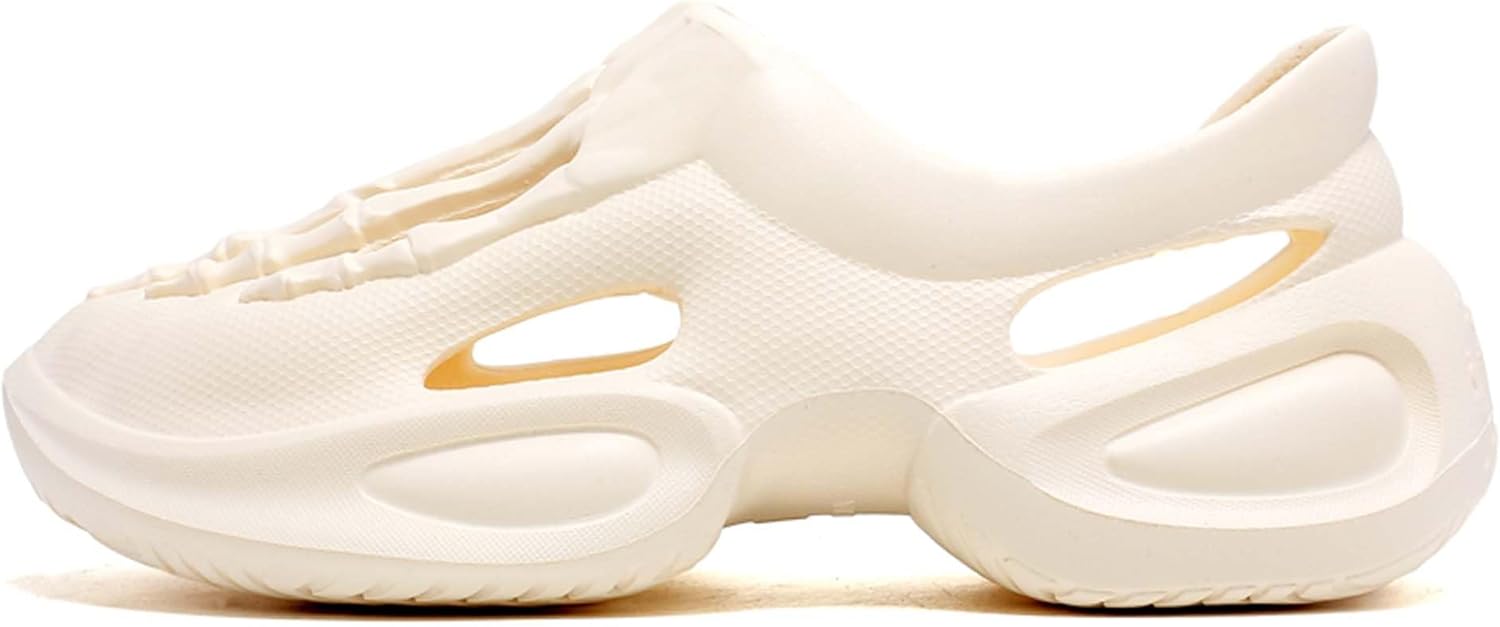 

Мужские и женские садовые сабо, материал EVA, модный дизайн с черепами на пальцах, пляжные сандалии, сандалии для дома и улицы, спортивные сандалии, обувь для садоводства, противоскользящие и износостойкие Vtiao, бежевый