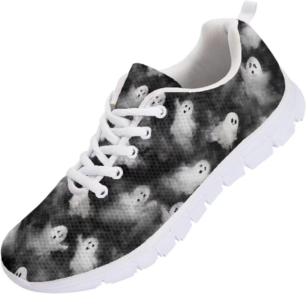 

Кроссовки Forchrinse для женщин и мужчин, повседневные с шнуровкой, нескользящие, для бега, спорта и тренажерного зала, Halloween Ghosts