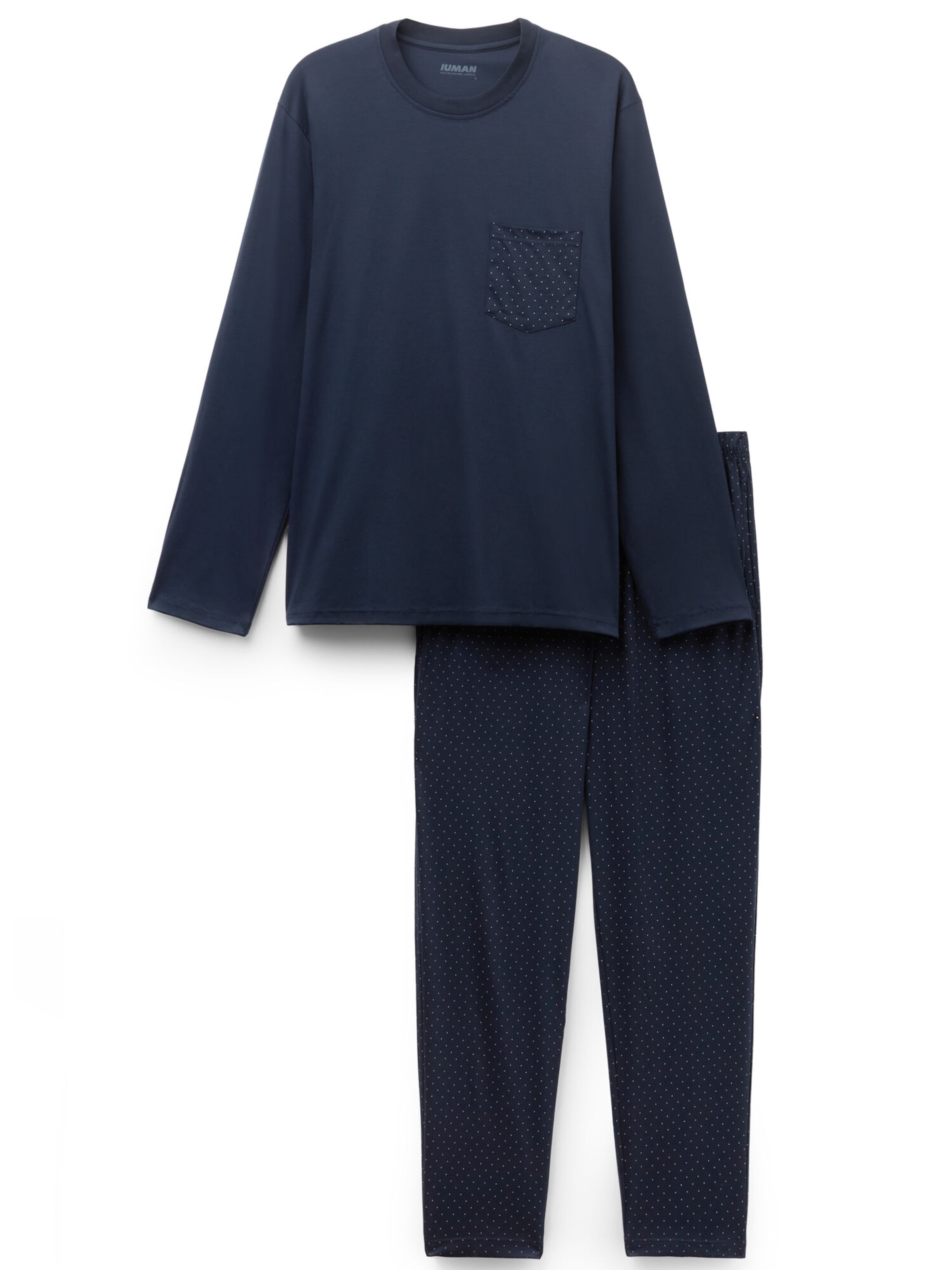 

IUMAN Intimissimi Uomo Длинная пижама 'Polka Dots Print' в цвете Navy