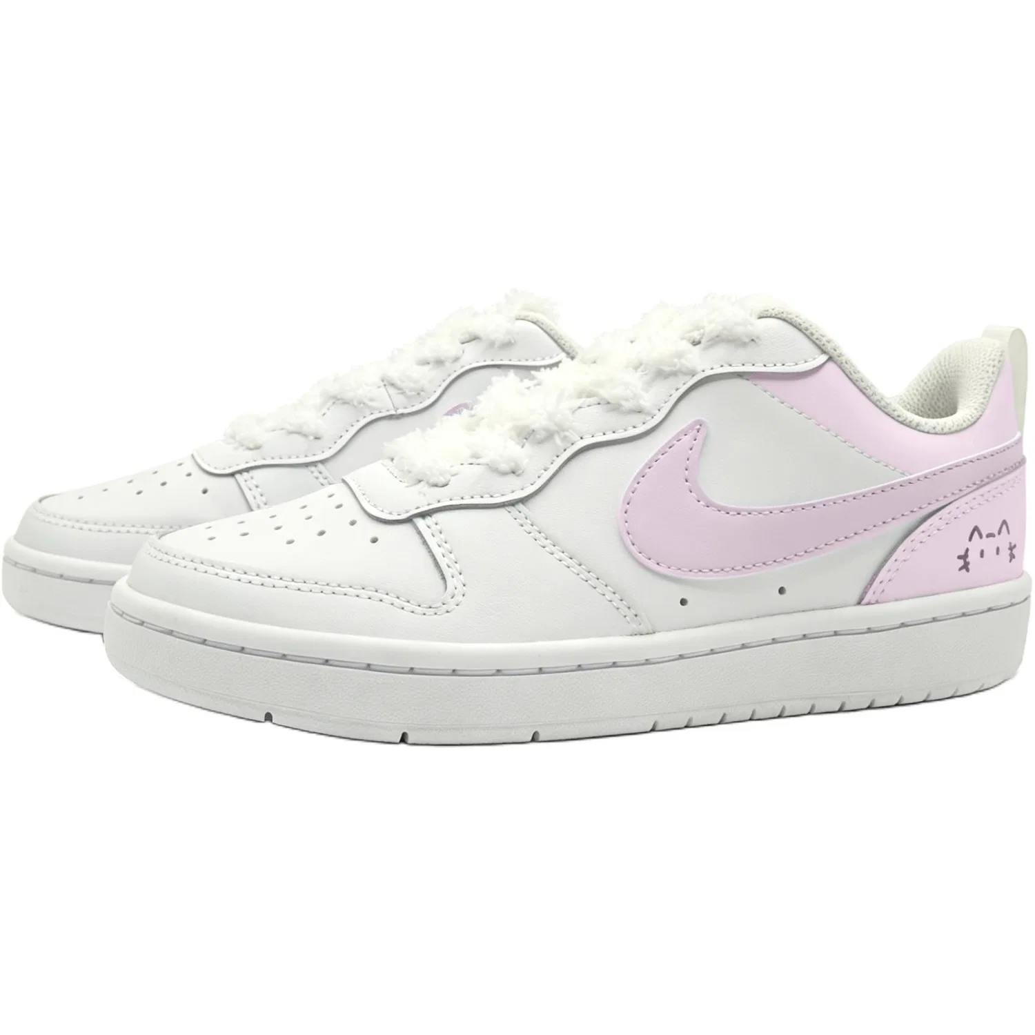 Кроссовки для скейтбординга Nike Court Borough Summer Peach Meow Leather White Pink — фото 4