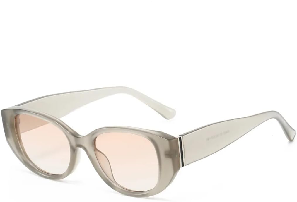 

Роскошные ретро-солнцезащитные очки овальной формы с градиентным переходом для женщин, коричневые, универсальные солнцезащитные очки для мужчин, защита от УФ-излучения UV400 TKKTLLT, Grey Orange