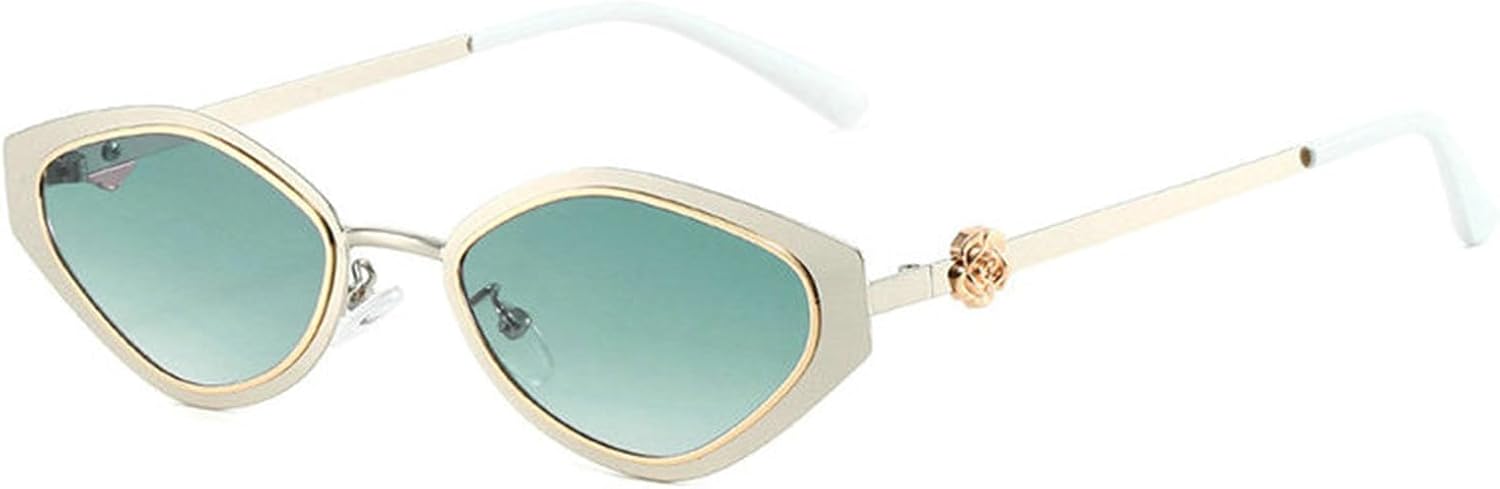 

Willochra Популярные модные солнцезащитные очки в форме многоугольника и ромба для женщин, в стиле ретро-панк, модные мужские металлические очки «кошачий глаз» с защитой от УФ-излучения UV400, C4