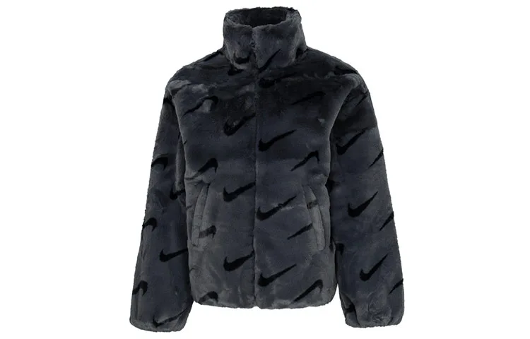 Nike Женская куртка из искусственного меха с принтом Asia Sizing Dark Smoke Grey