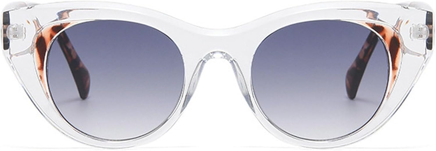 

Женские солнцезащитные очки «кошачий глаз» маленького размера, 2025 год, роскошные винтажные прозрачные черные солнцезащитные очки для женщин с защитой от УФ-излучения UV400, женские очки для вечеринок mincl, Leoaprd Gray