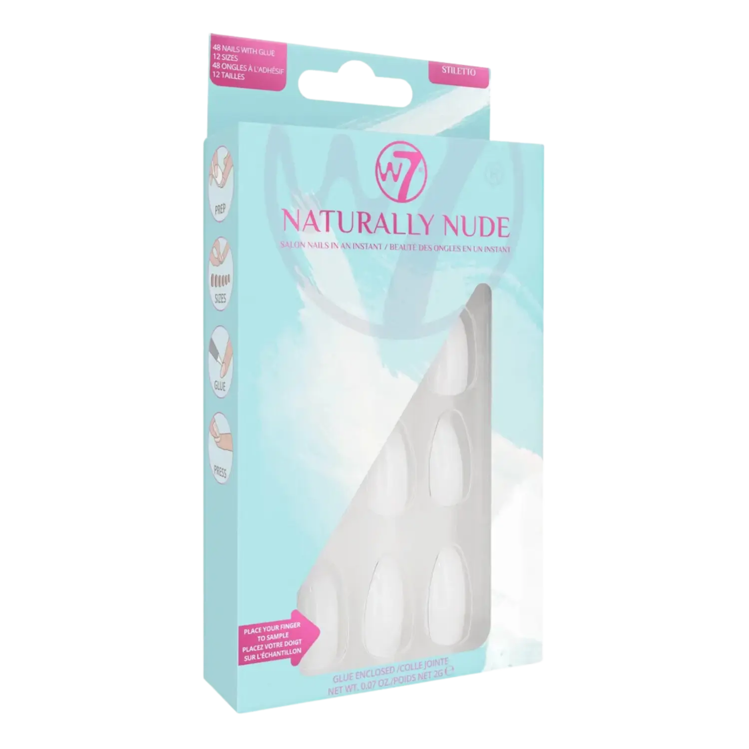 

Искусственные ногти-стилеты W7 Naturally Nude, 24 шт/1 упаковка