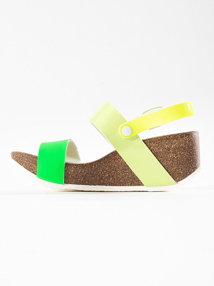 Босоножки на ремешках Bayton Selene, цвет Neon yellow/Light yellow/Neon green — фото 4