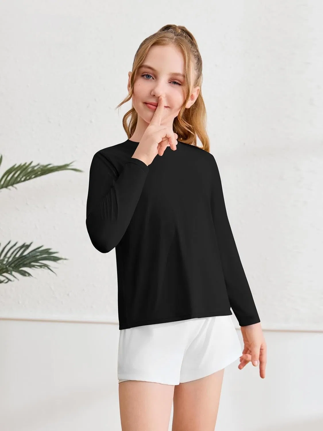 Футболка детская с длинным рукавом Haloumoning, сплит-спинка, Black — фото 3