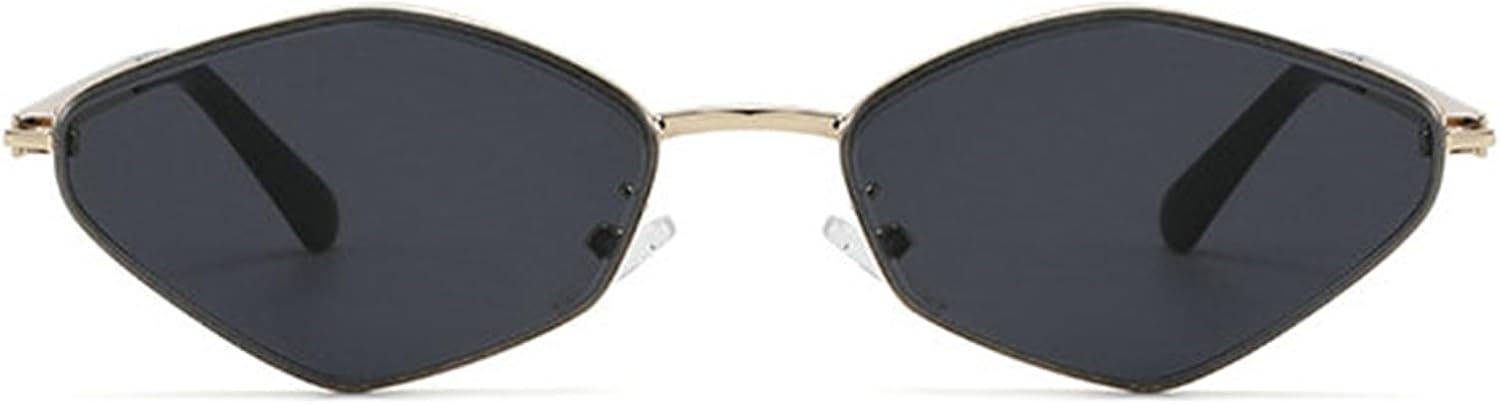 

Willochra Модные безободковые солнцезащитные очки Polygon для женщин в стиле ретро-панк, модные мужские металлические очки «кошачий глаз», солнцезащитные очки UV400, C1