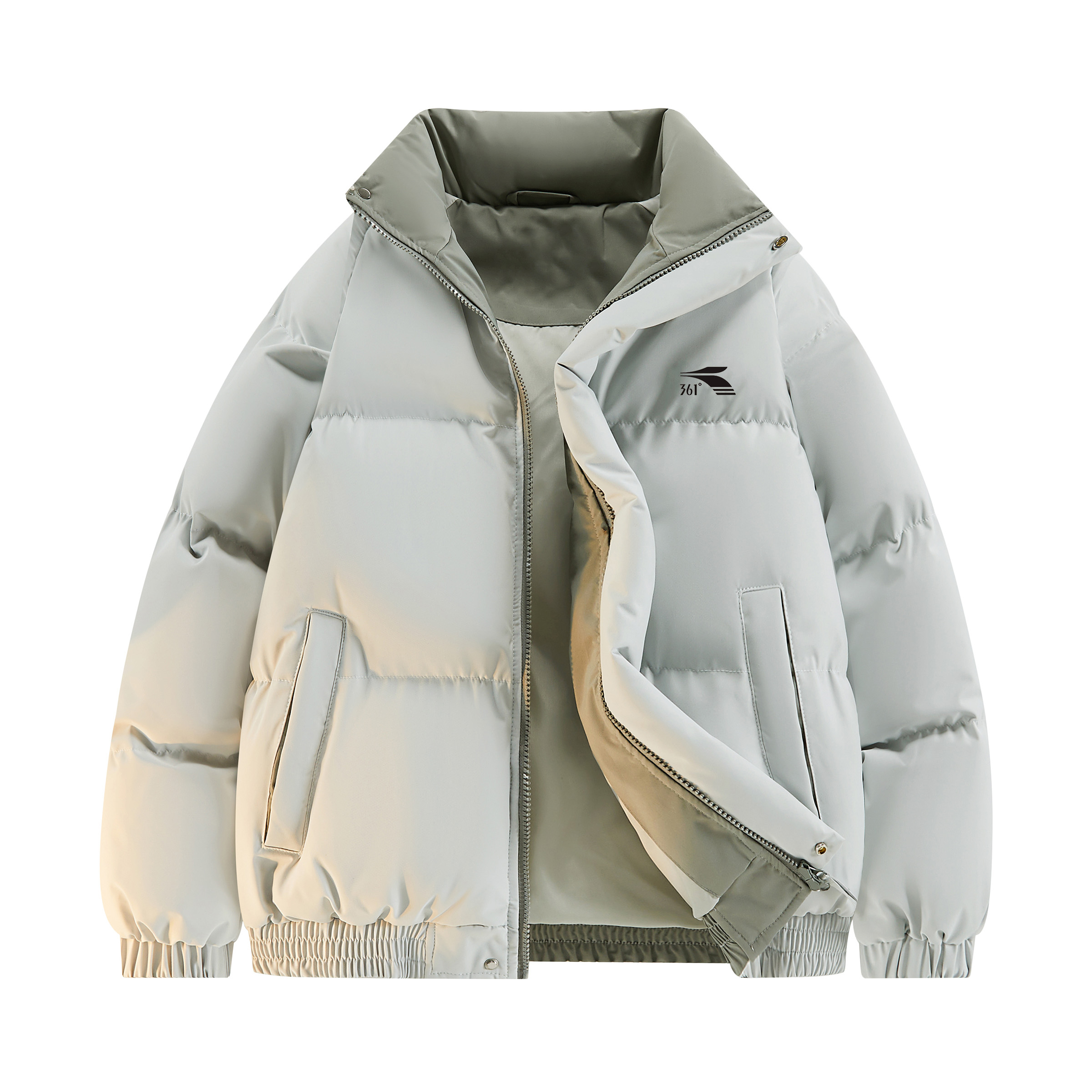 

361° Пуховик Unisex Silver Gray Stand Collar утепленный