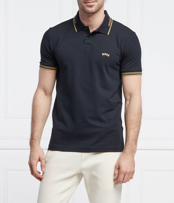 

Изогнутая рубашка поло Slim fit Boss Green, синий