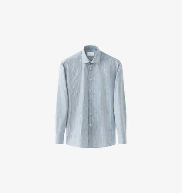 

Фирменная рубашка из хлопка с принтом попугая из твила, современный крой Eton, голубой