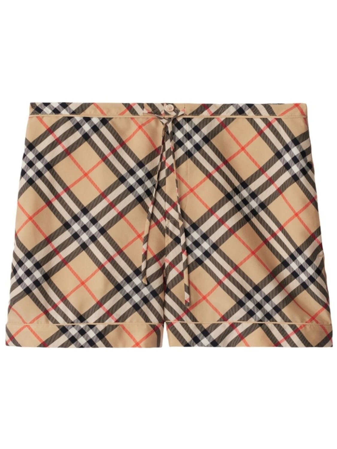 

Burberry шелковые шорты в клетку, нейтральный цвет