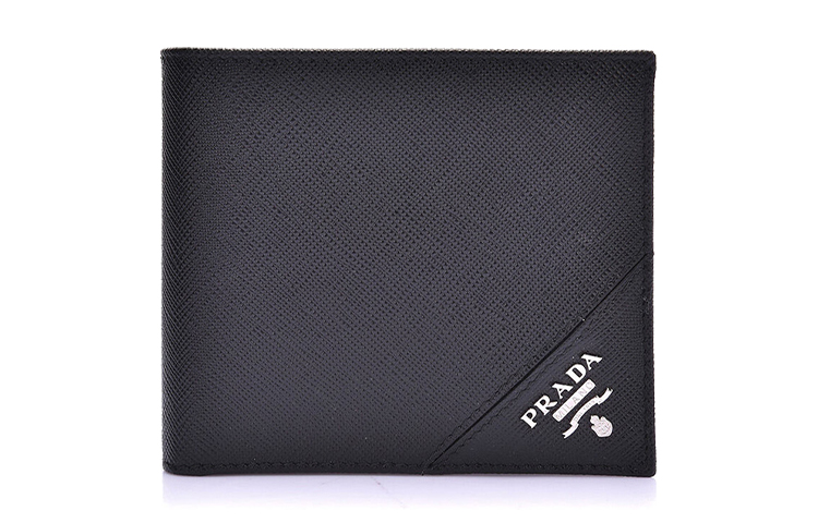

Кошелёк из телячьей кожи мужской чёрный PRADA