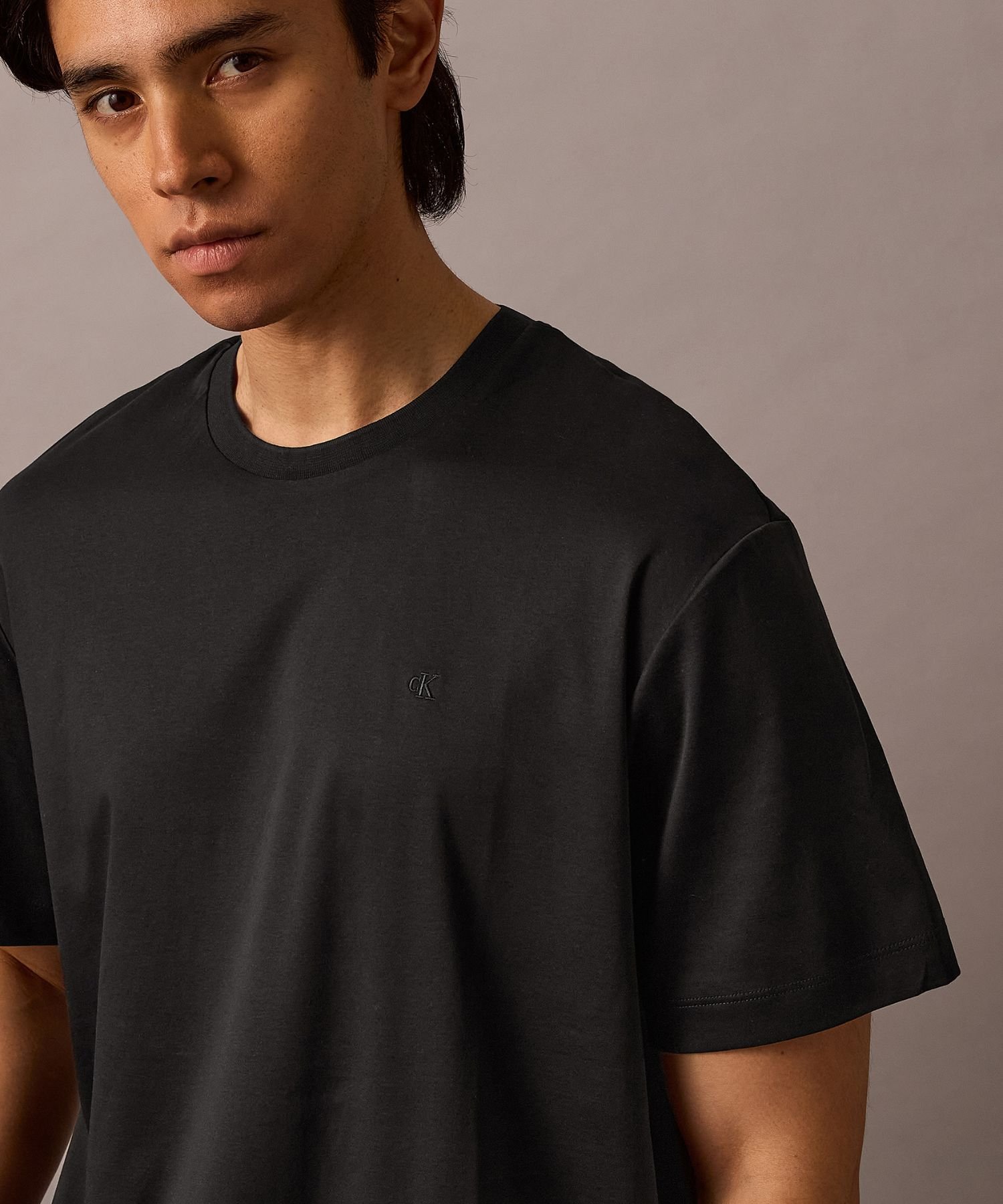 Футболка Calvin Klein с круглым вырезом из трикотажа Calvin Klein 4LC229G, Black — фото 4