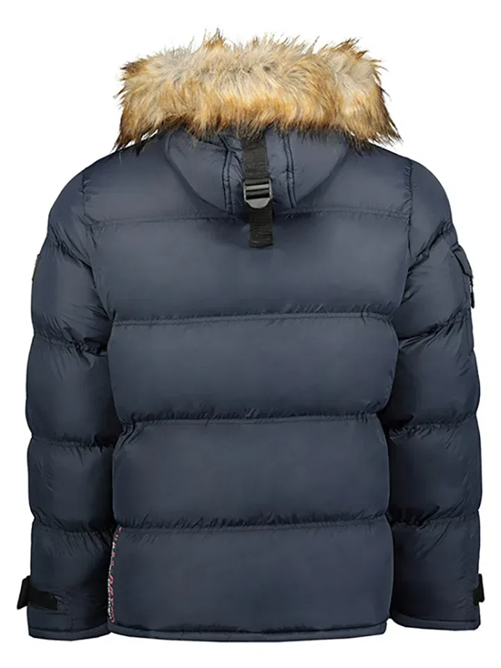Парка с капюшоном и искусственным мехом Geographical Norway, темно-синий — фото 2