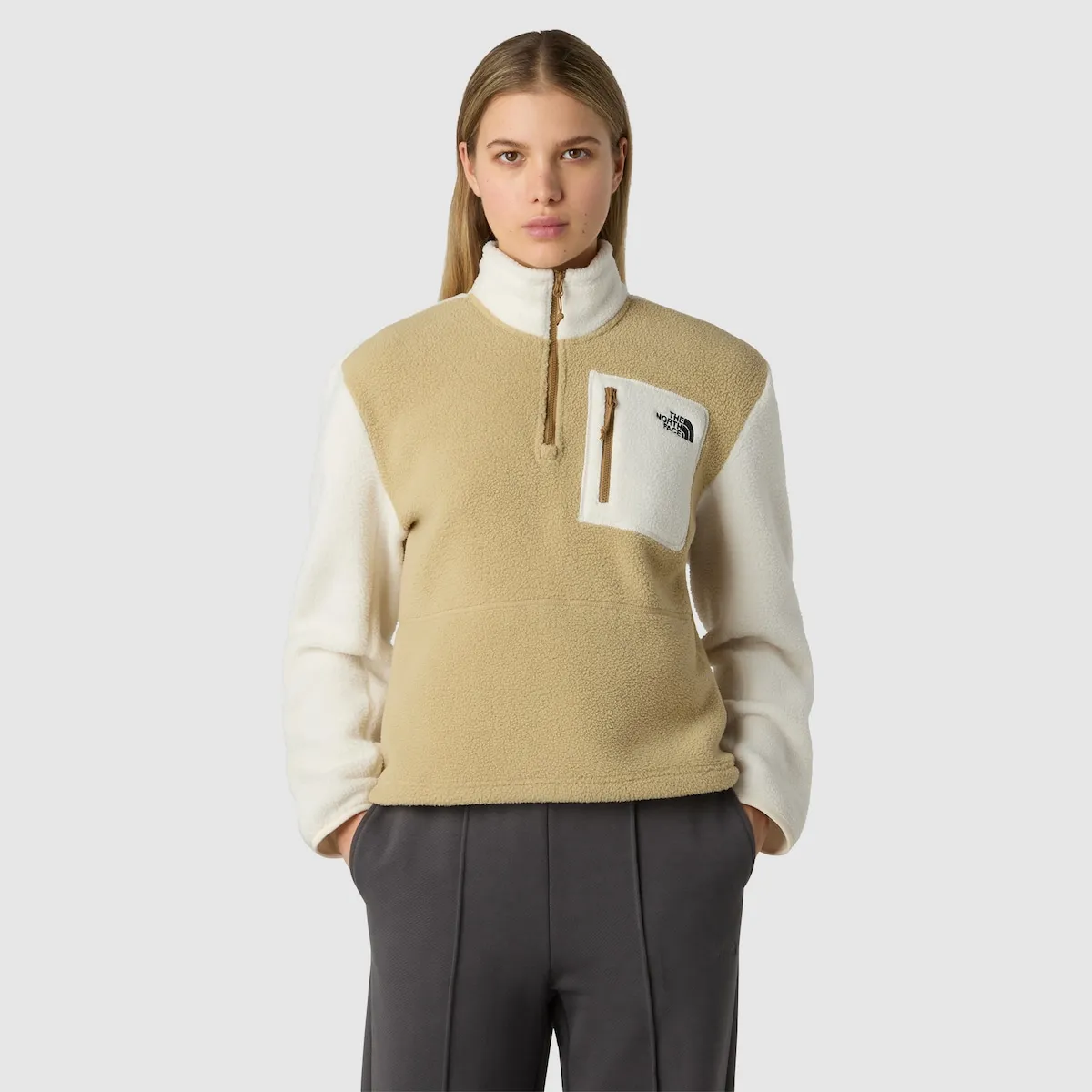 

Женская флисовая куртка с четвертной молнией Yumiori The North Face, бежевый