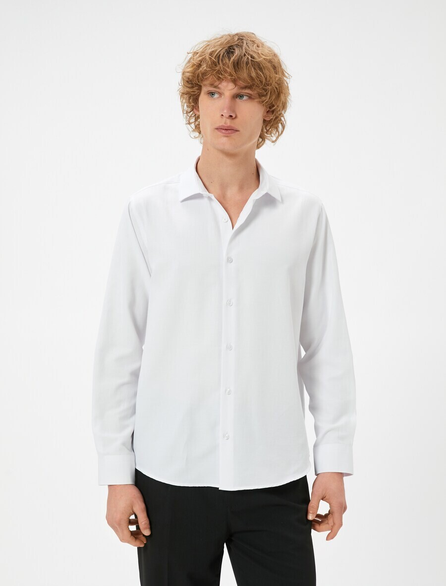 

Повседневная рубашка Koton Regular fit Button Up Shirt, белый