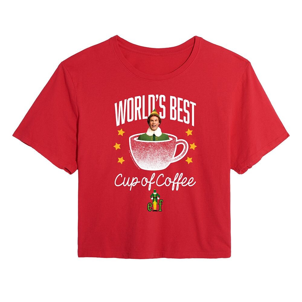 

Укороченная футболка для юниоров Elf World's Best Cup Of Coffee Licensed Character, красный