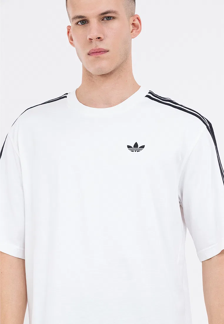 Футболка оверсайз с тремя полосками, Adicolor, Adidas, белый — фото 4