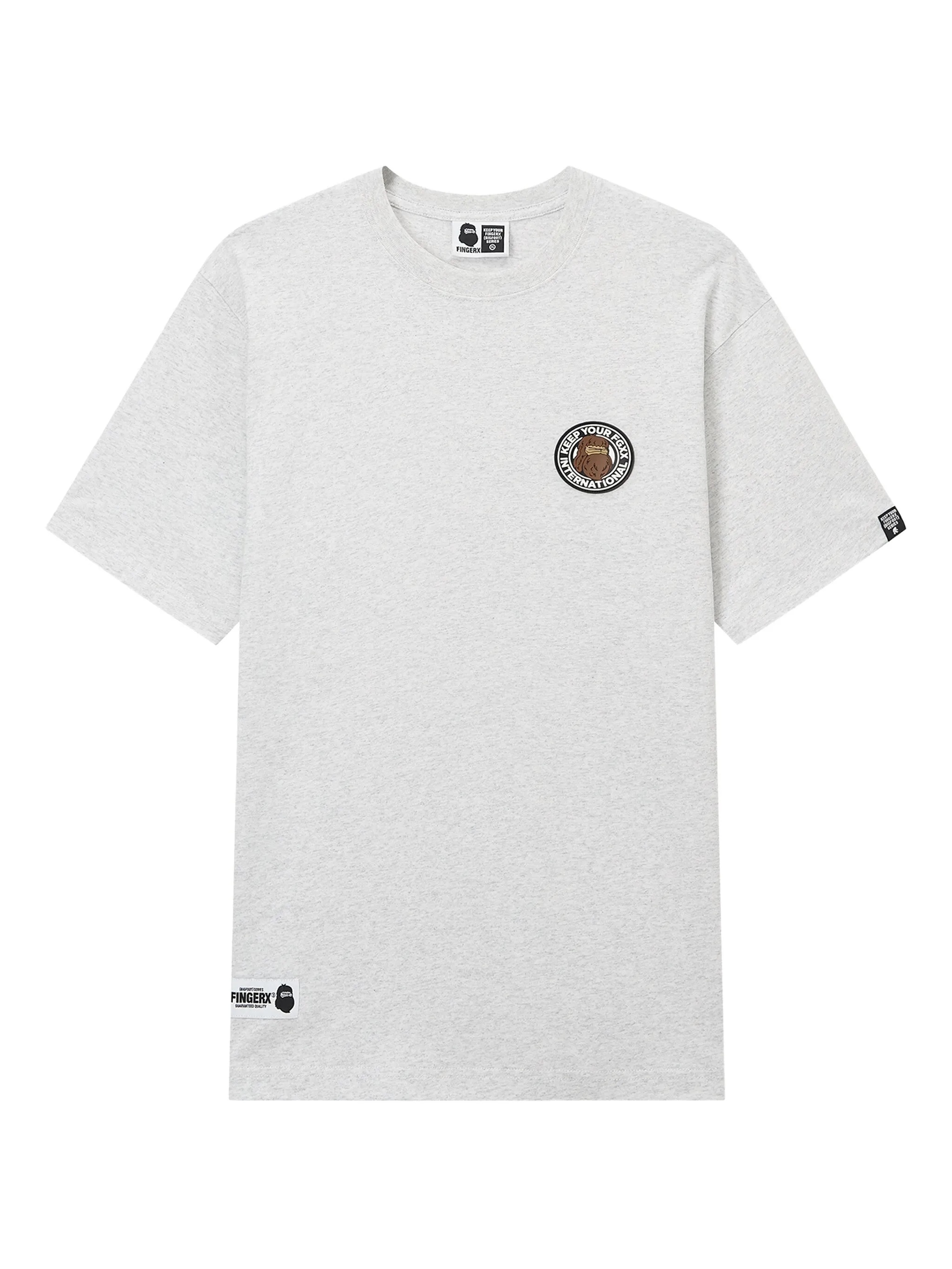

Футболка с вышитым логотипом Fingercroxx, серый