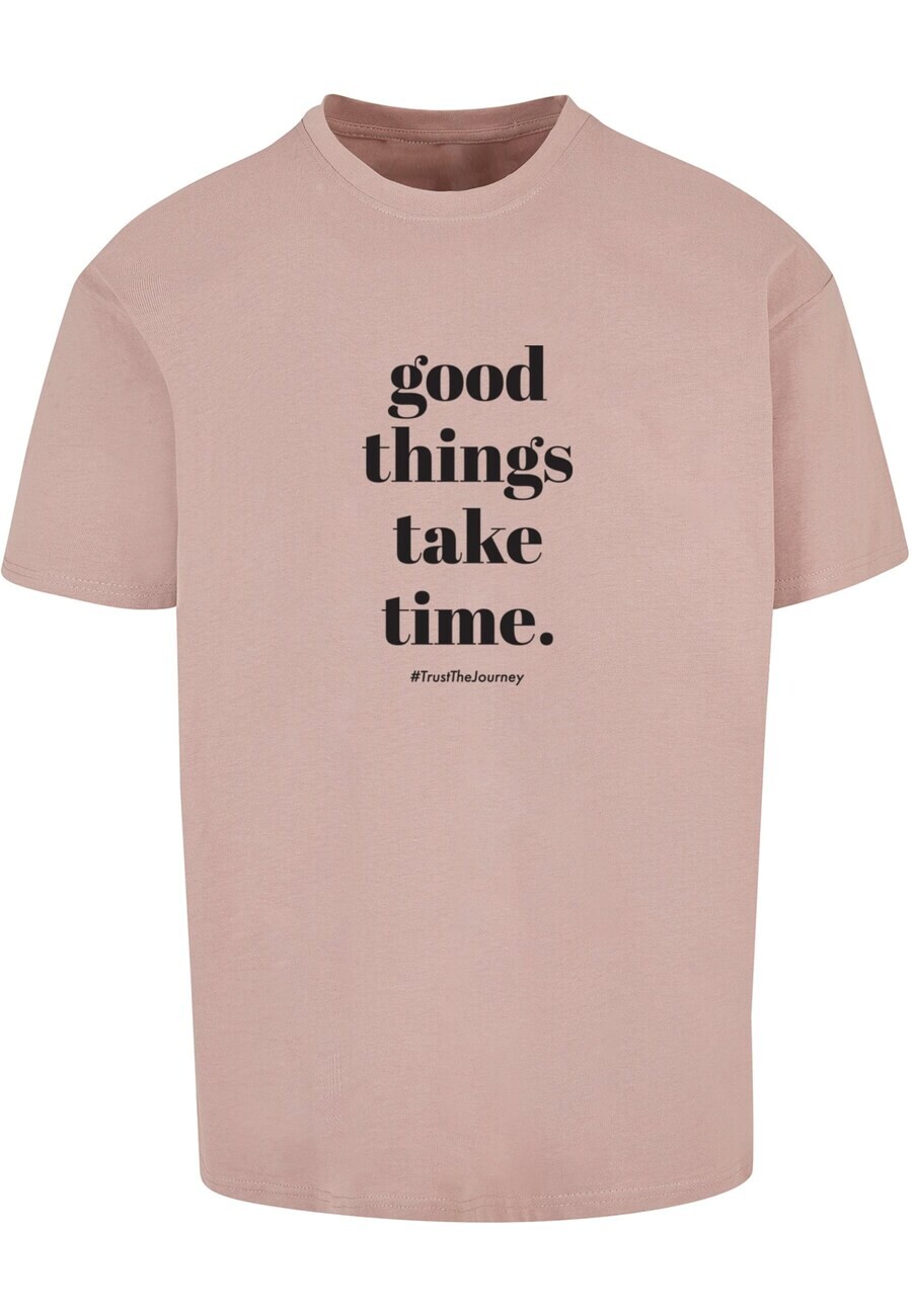 

Футболка Merchcode GOOD THINGS TAKE TIME, цвет Nude