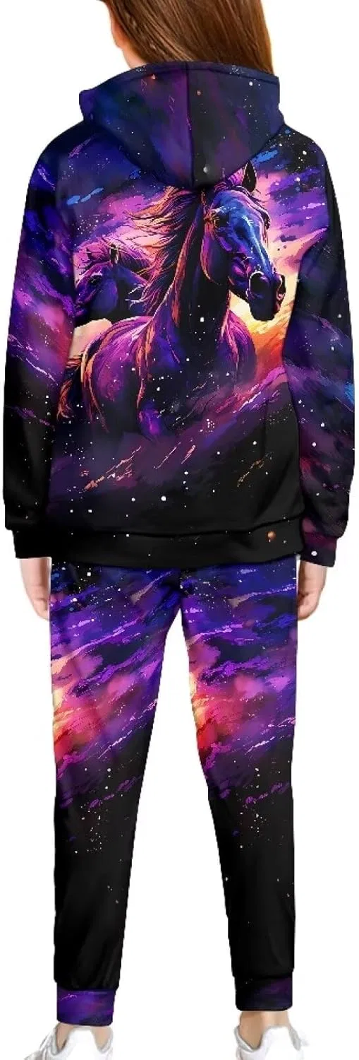 Детский спортивный костюм Galaxy Horse Printed, 2 предмета: худи и штаны, Galaxy Horse Printed — фото 2