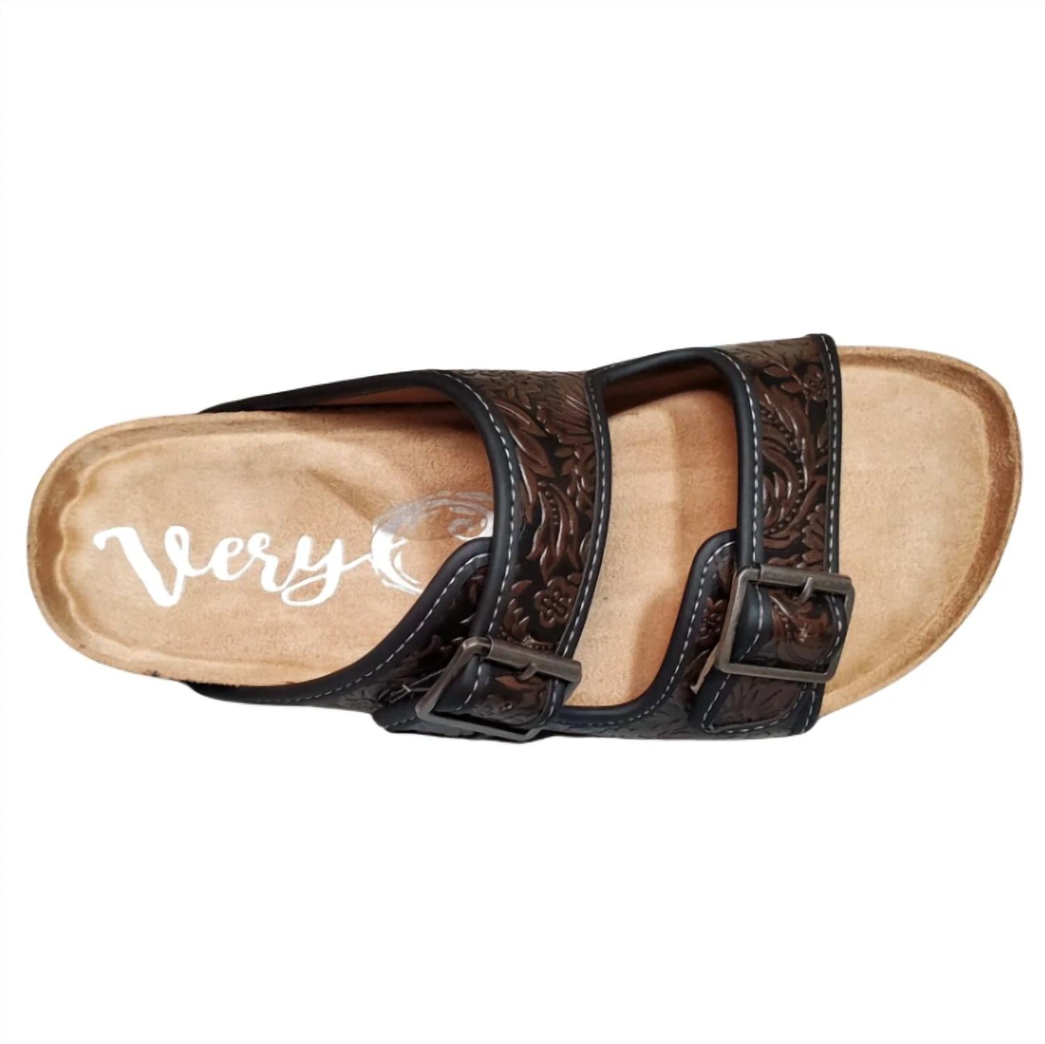 Women's Berry Slide Sandals In Black/ Chocolate Very G — фото 4