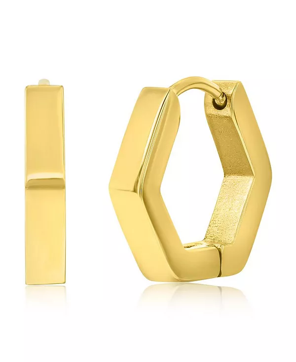 

Серьги-Кольца из нержавеющей стали с шестигранной головкой Metallo, gold