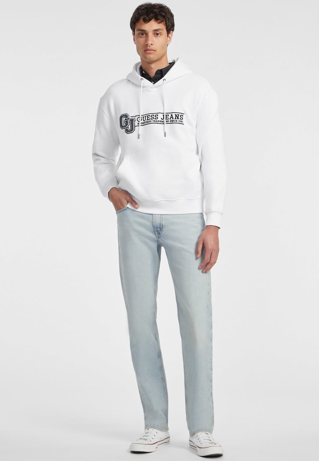 

Толстовка с капюшоном LOGO Guess Jeans, белый
