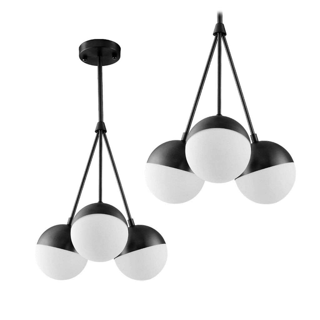 

Подвесной светильник Toollight App687-3Cp Стеклянный шар, черный, 3 источника света E27 35X35X85Cm Toolight