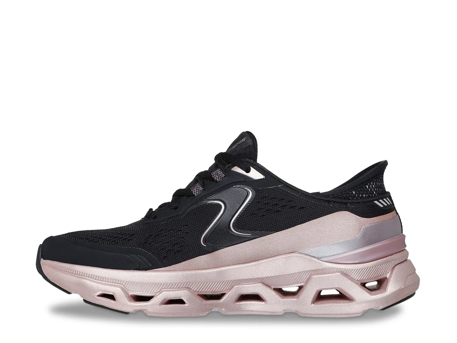 Кроссовки Skechers Hands Free Slip-ins Glide-Step Altus Starlight Shine Sneaker, черный/розовый — фото 2