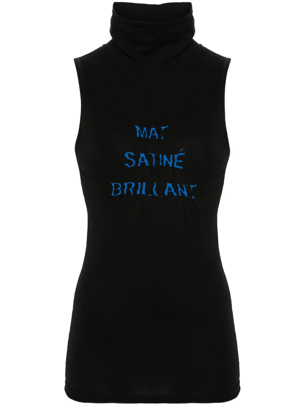 

Топ с высоким воротником и сборками MM6 Maison Margiela, черный