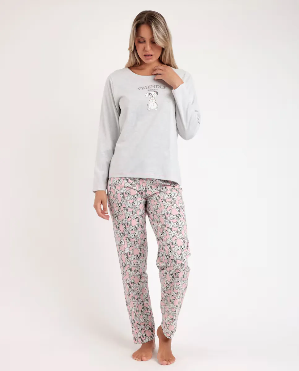 

Женская длинная серая трикотажная пижама Disney, серый