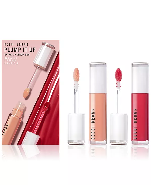 Набор из 2 сывороток для губ Plump it up Extra Bobbi Brown, bare honey: a milky warm pink bare raspberry: a deep berry red