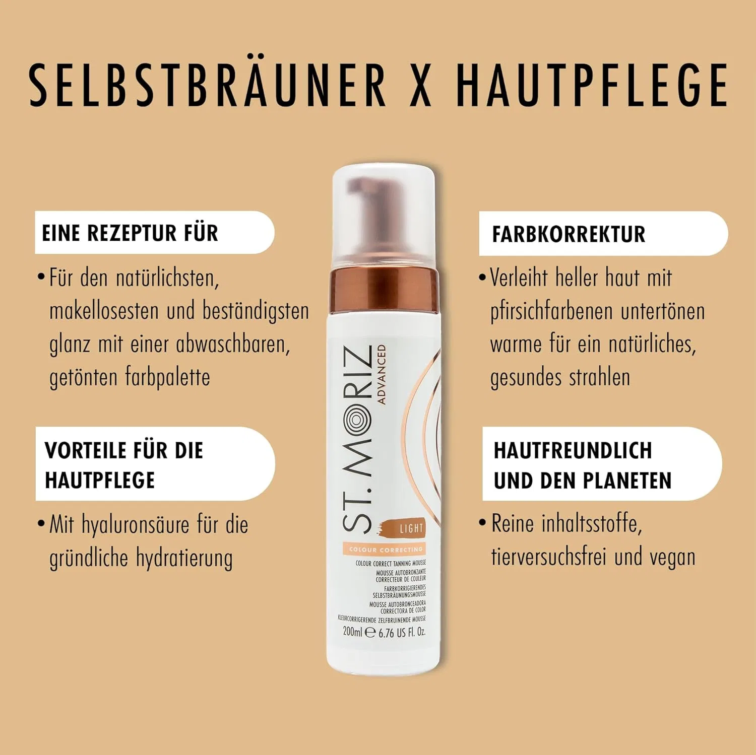 Корректирующий мусс-автозагар St. Moriz Advanced Colour Correcting Light, 200 мл St. Moriz — фото 2
