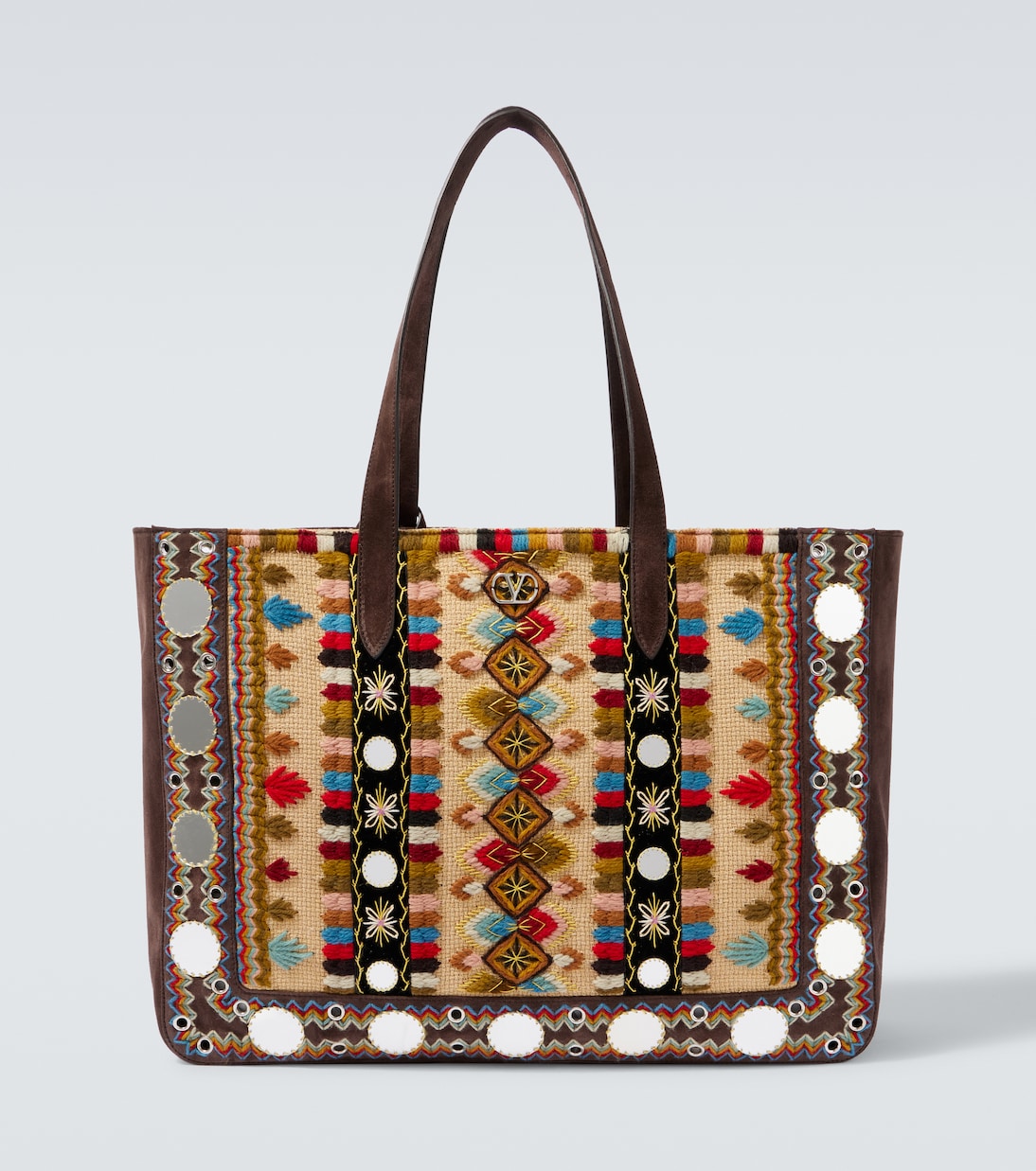 

Nellcôte большая вышитая сумка-тоут из замши Valentino Garavani, Multicolour