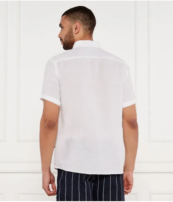 Льняная рубашка H-ROAN-BD-E-SH-C-252 slim fit Boss, белый — фото 3
