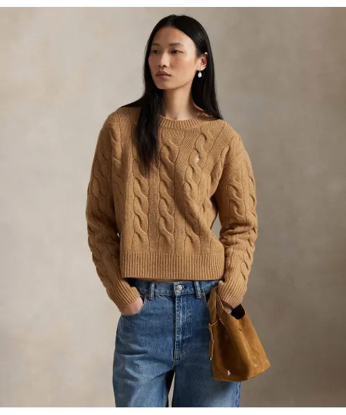 

Шерстяной свитер Loose fit Polo Ralph Lauren, бежевый